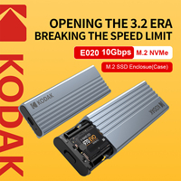 Kodak-E020 USB3.2  M.2 NVME/ SSD External Enclosure, 10Gbps M-Key（B+M keys）USB-C Hard Drive Case for 2230/2242/2260/2280