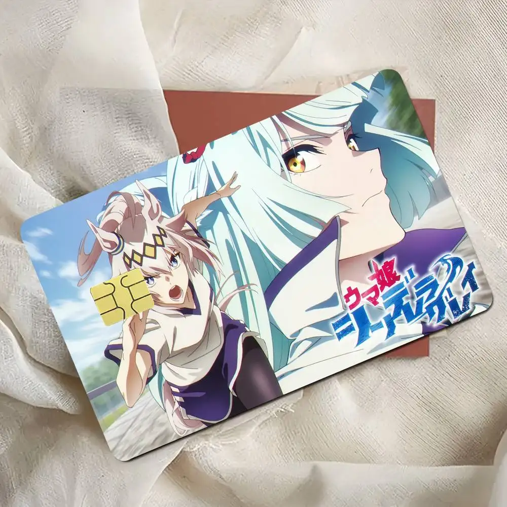 Uma Musume Cinderella Gray Card Stickers Waterproof 4PCS Credit Film Skin Cover Debit Front Decoration Commuter Pass