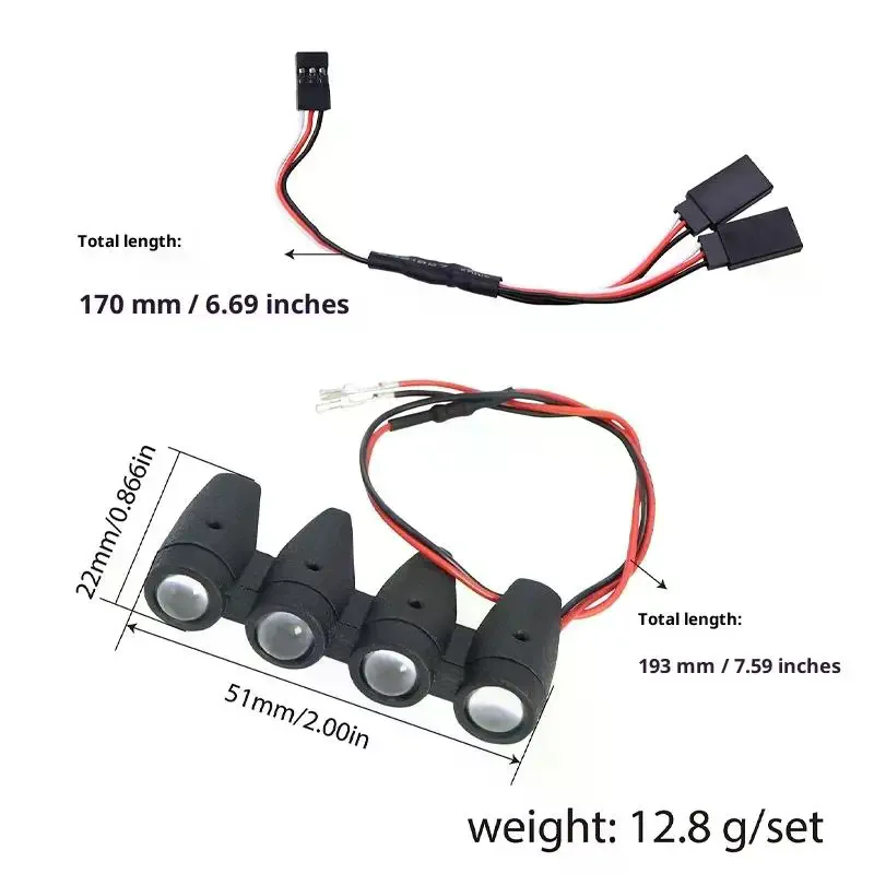 1세트 시뮬레이션 보트 라이트 스포트라이트 1/14 Mjxrc 14303 HYPER GO MJX 원격 조종 자동차 오프로드 고속 RC 자동차 트럭용