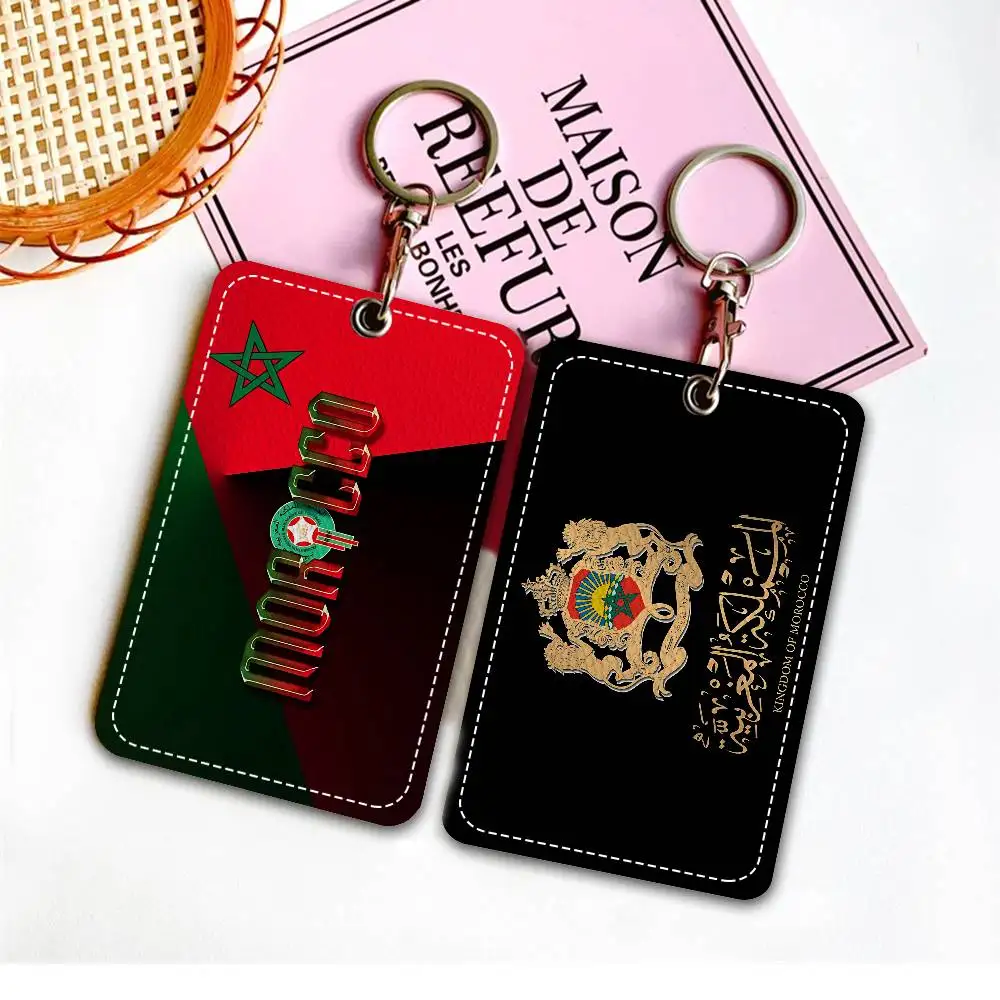 

Morocco Map Flag Cute Cartoon Inteated Elevator Card Acc Control Card Keychain Protective Cover Gift Keychain