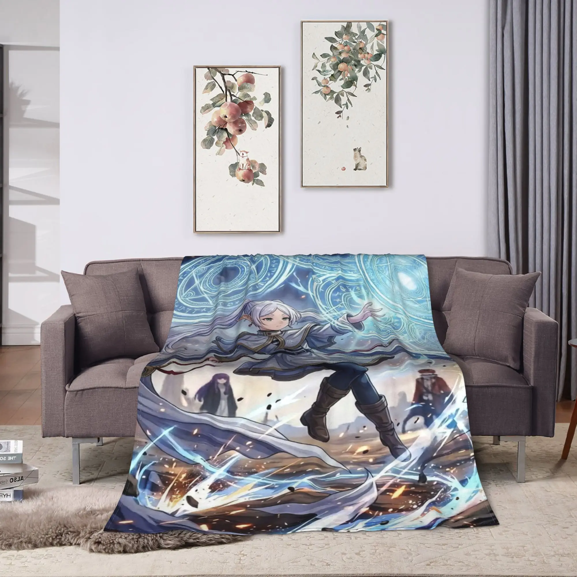 Frieren Beyond Journeys Blanket Adults Child  Flannel Throw Blanket For Sofa Home Warm Cozy Design Quality Bedspread Gift