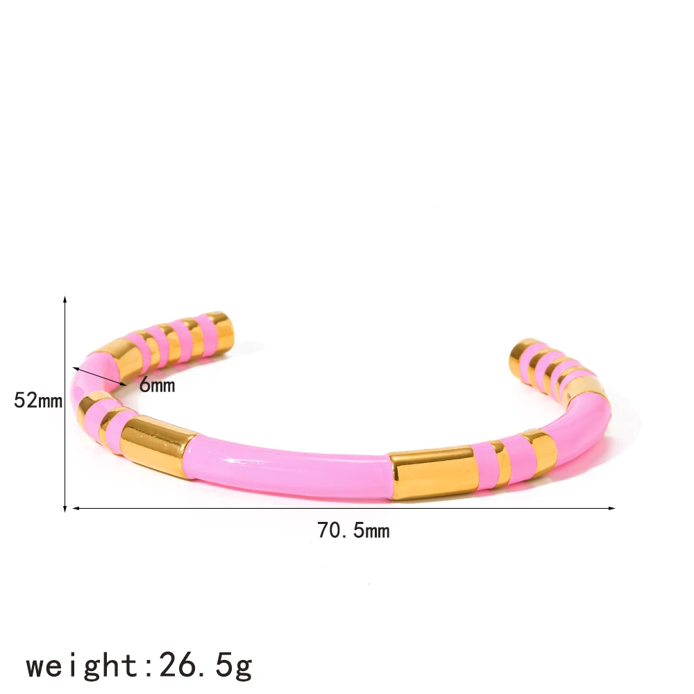 Modisches, farbiges, ölgetränktes, offenes Armband für Damen, aus Edelstahl, ein bezaubernder Schmuck für das Handgelenk, ein ideales Geschenk. – Detail 8