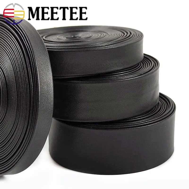 Meetee 5/10 metri 5-30mm nero morbido cuoio dell\'unità di elaborazione corda nastro corda collana fai da te braccialetto gioielli che fanno vestiti