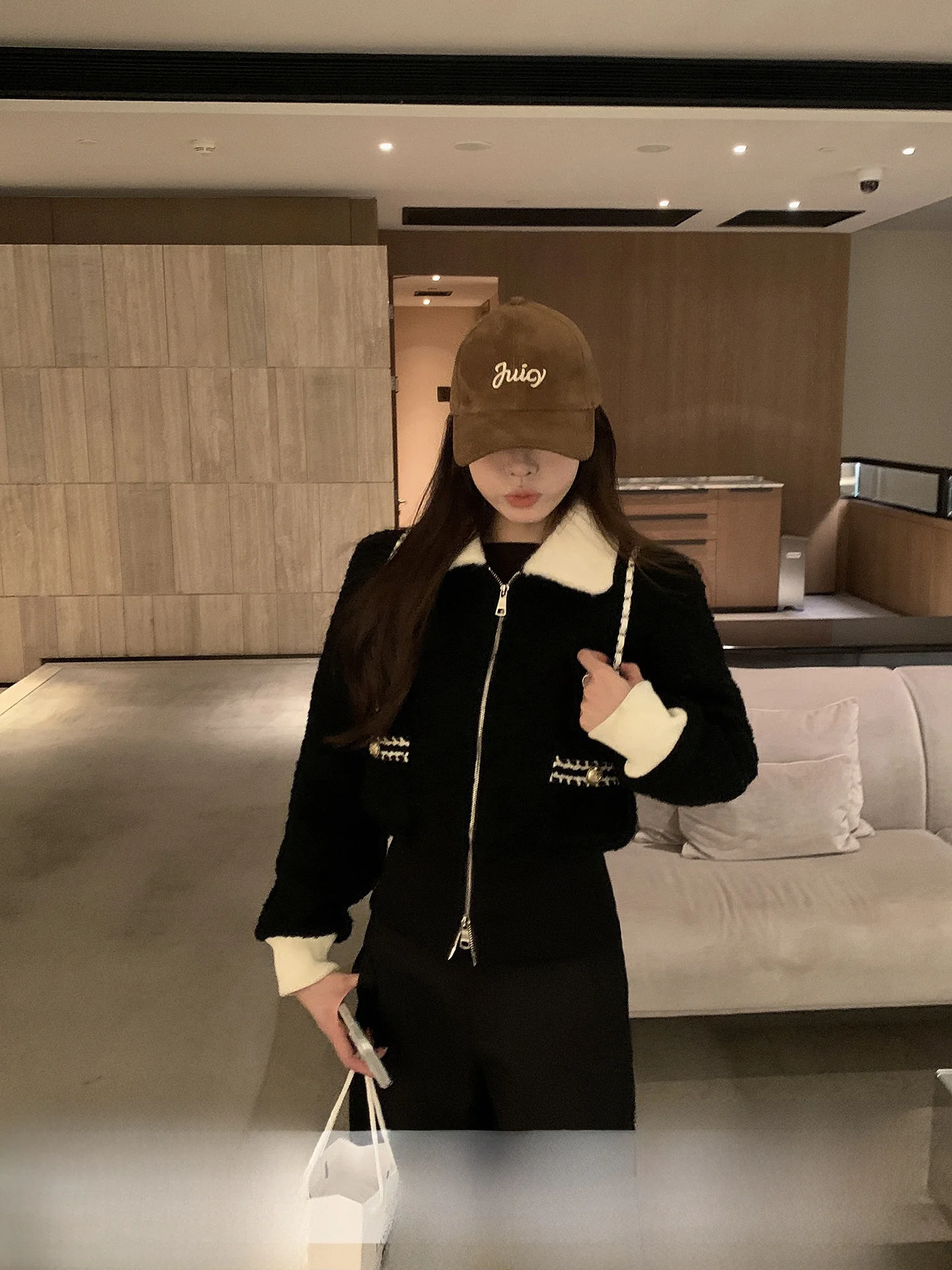 

Women's ort Circle Woolen Jaet Collared Waist-Cinching Casual Versatile Faionable Korean Sle Thiened Winter Coat