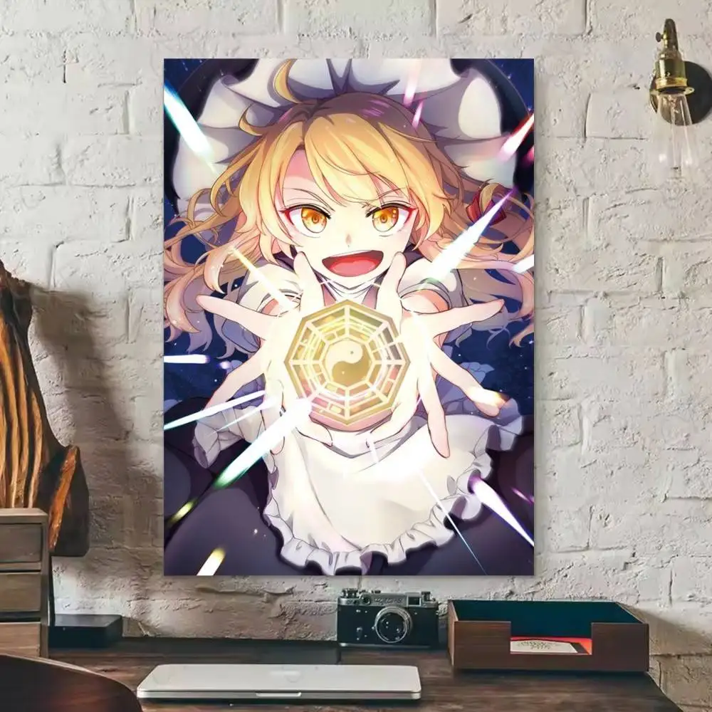 Touhou Project Marisa Kirisame   Poster Waterproof HD Art Wall Decal Self-Adhesive Print