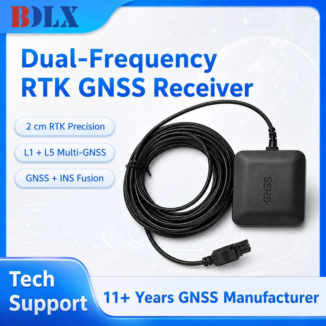 Dual Frequency L1 L5 RTK GNSS Receiver with INS 2cm GPS BeiDou Galileo RS232 IP67 for Vehicle Robot Precision Agriculture Survey
