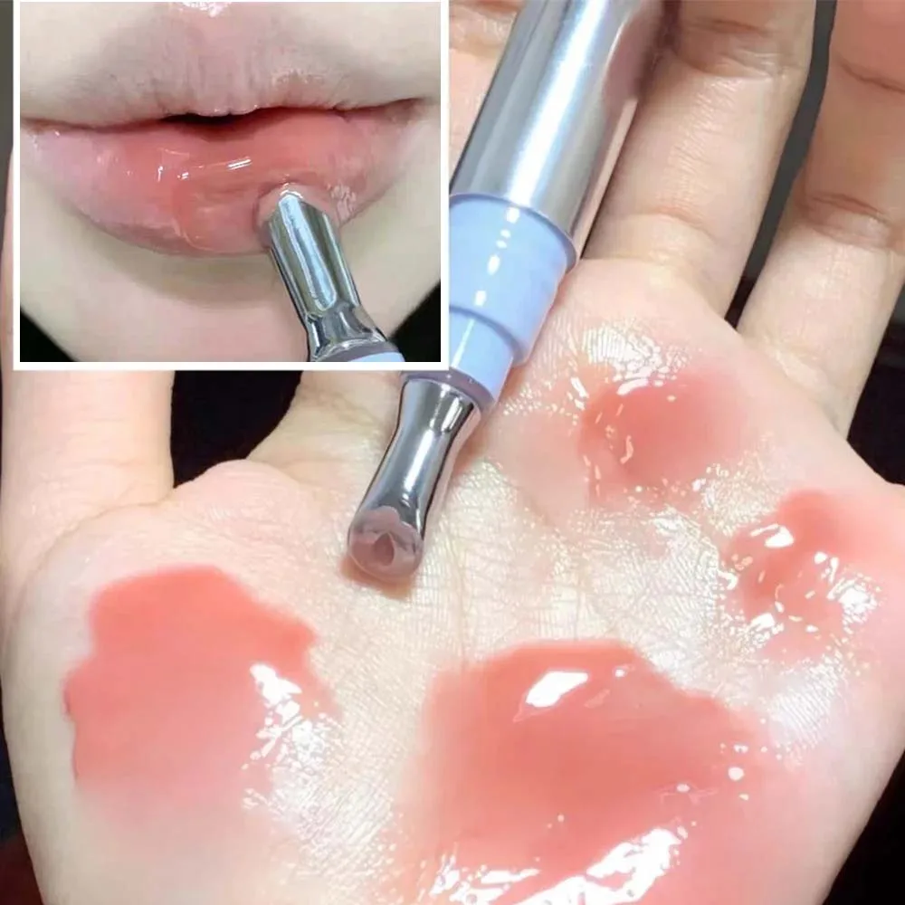 Testa di metallo Ice Diamond Essence Lip Tint Specchio Acqua Luce Vetro Lip Gloss IdratanteReduce le rughe delle labbra Labbra Rossetto Comestic