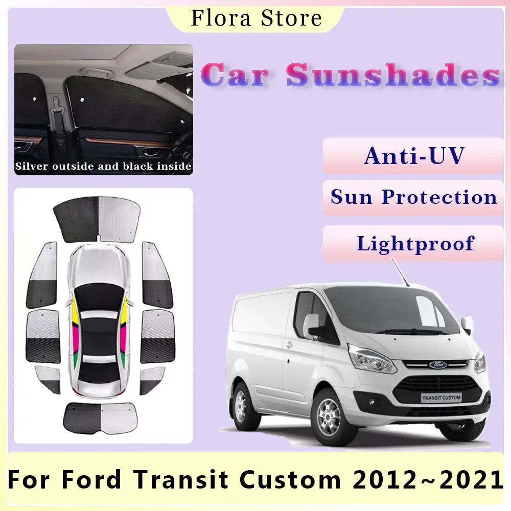 

Car Sunshades for Ford Transit Custom Tourneo 2012~2021 Rear Windows Windshield Visor Full Coverage Anti-UV Curtains Accessories