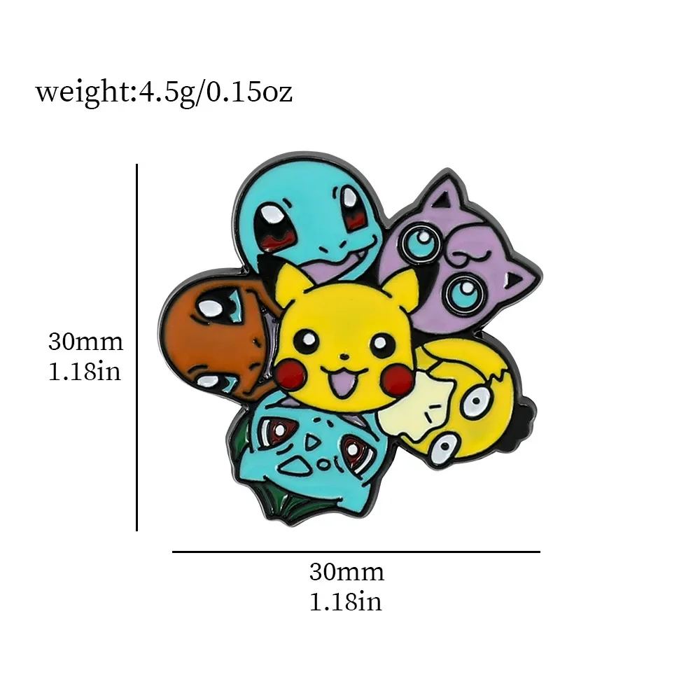 

Pokémon Anime Brooch Kawaii Cartoon Character Pika-chu Pin Accessories Children Toy Brooch Backpack Pendant Friend Birthday Gift
