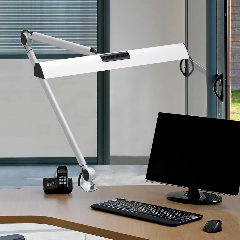 

UYLED A509 CRI 95+ 2100 Lumen Touch Control Architect Swing Arm Table Reading Task Lamp Dimmable LED Desk Lamp with Clamp