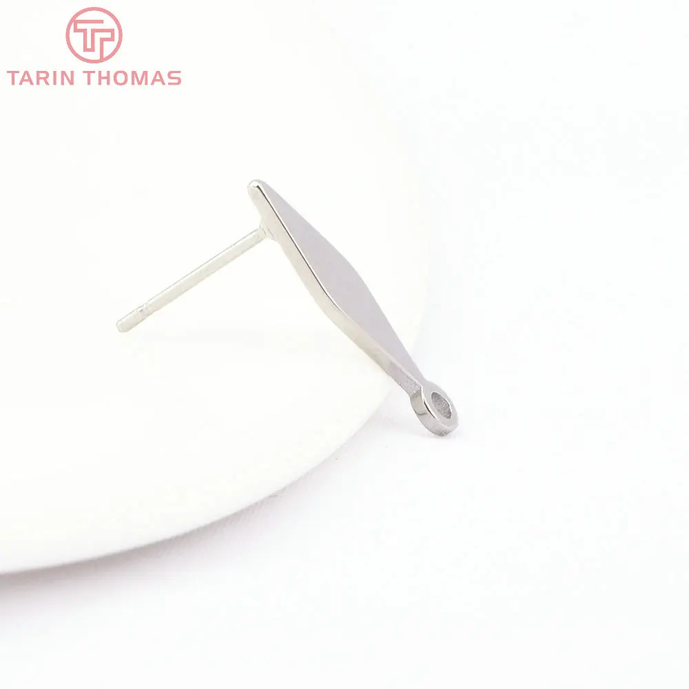 (2014) 10PCS 4.5x17.5MM 24K Gold Color Brass Long rhombic rhombus simple earrings Pins High Quality Diy Jewelry Accessories