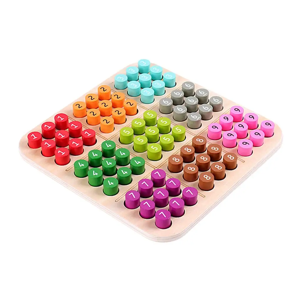 Juego de mesa de rompecabezas de Sudoku de madera, mini juego de escritorio de matemáticas, educativo, rompecabezas para viajes, actividades, adultos