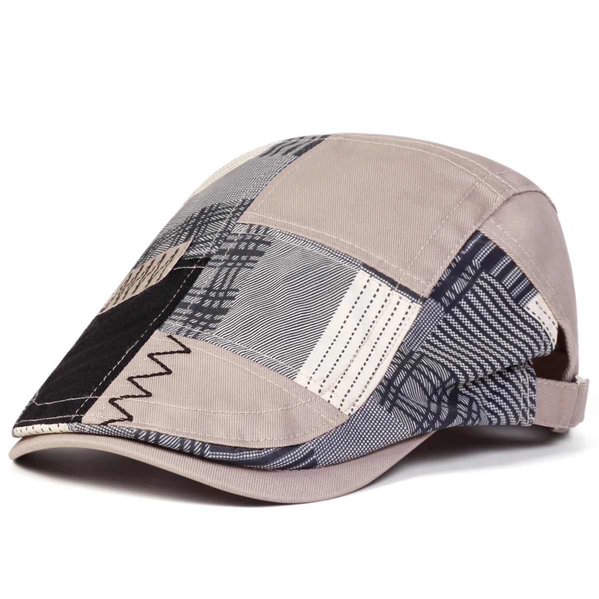 Unisex Bunte Stoff-Spleißmützen Britische Malermützen Frühling Herbst Achteckige Kappe Hip-Hop Baskenmütze – Detail 8