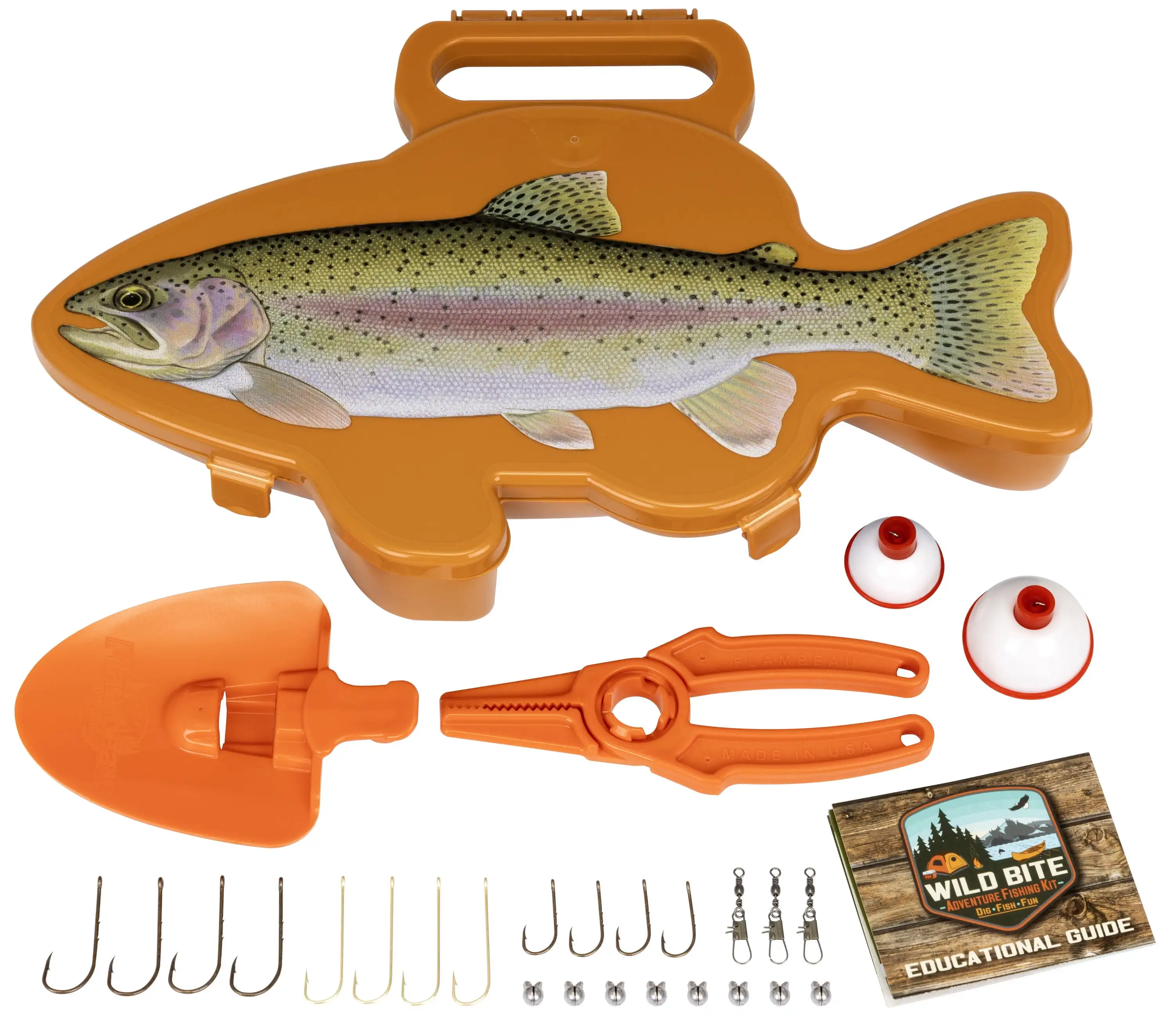 

, Wild Bite Trout 25 Piece Kids Tackle Kit, Fishing Tackle Box, 10.75 Inches, Plastic