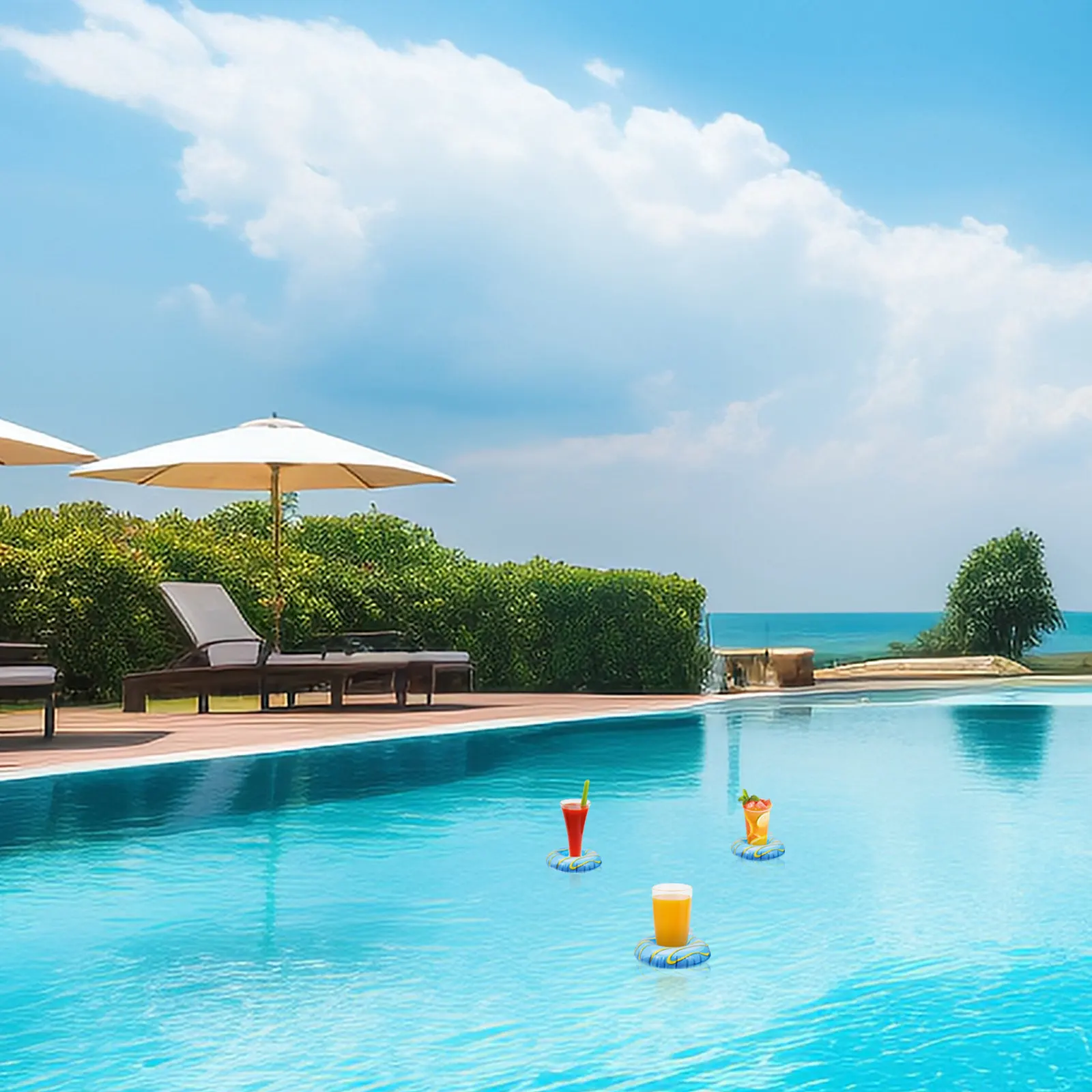 

Набор из 6 надувных плавающих подставок для напитков для вечеринок у бассейна, в стиле Гавайи Луау, устойчивые, для водных развлечений