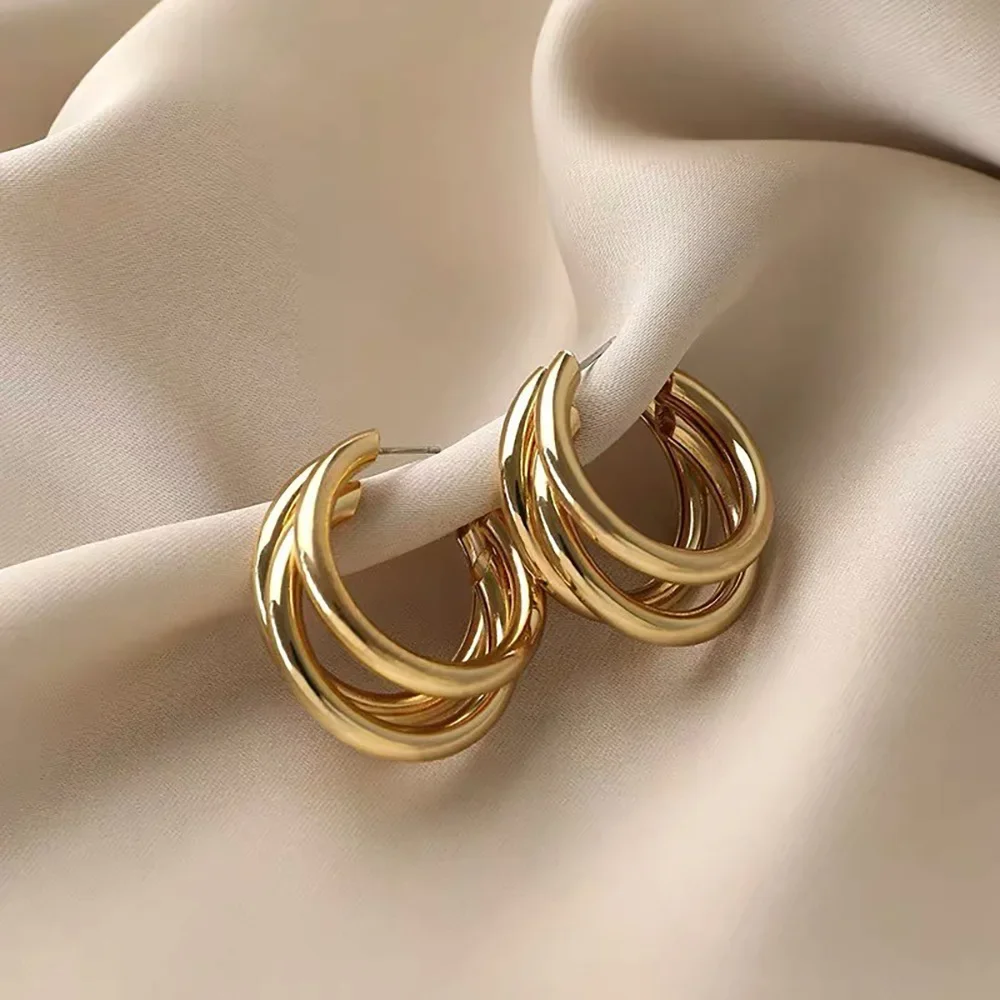 Mode Koreanische Metall Elegante Hoop Ohrring FÜR Frau Neue Vintage Geometrische Aussage Luxus Ohrringe Schmuck Brincos Geschenk