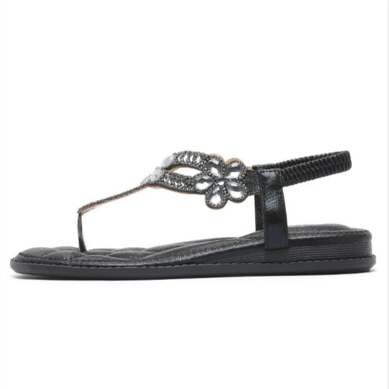 

Женские летние сандалии в богемном стиле с вырезами, украшенные стразами, дышащие, удобные