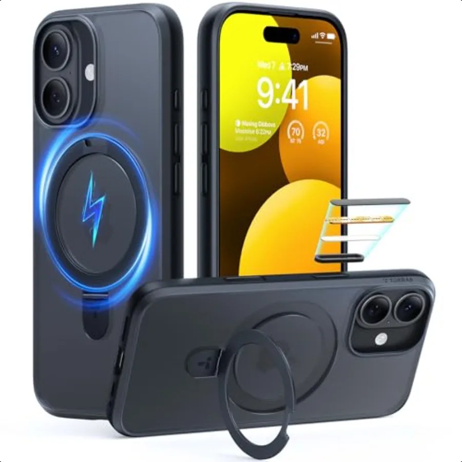 

TORRAS Ostand Magnetic for iPhone 17 Case Fit for MagSafe 3X Military Drop Protection Camera Control Slim Phone Case for iPhone