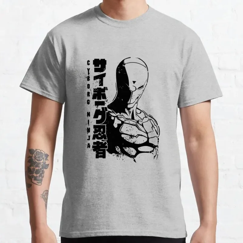 Cyborg Ninja Metal Gear Solid Gray Fox Vintage Videogame MGS Printed T Shirt for Men 100% Cotton Plus Size Men's Clothing