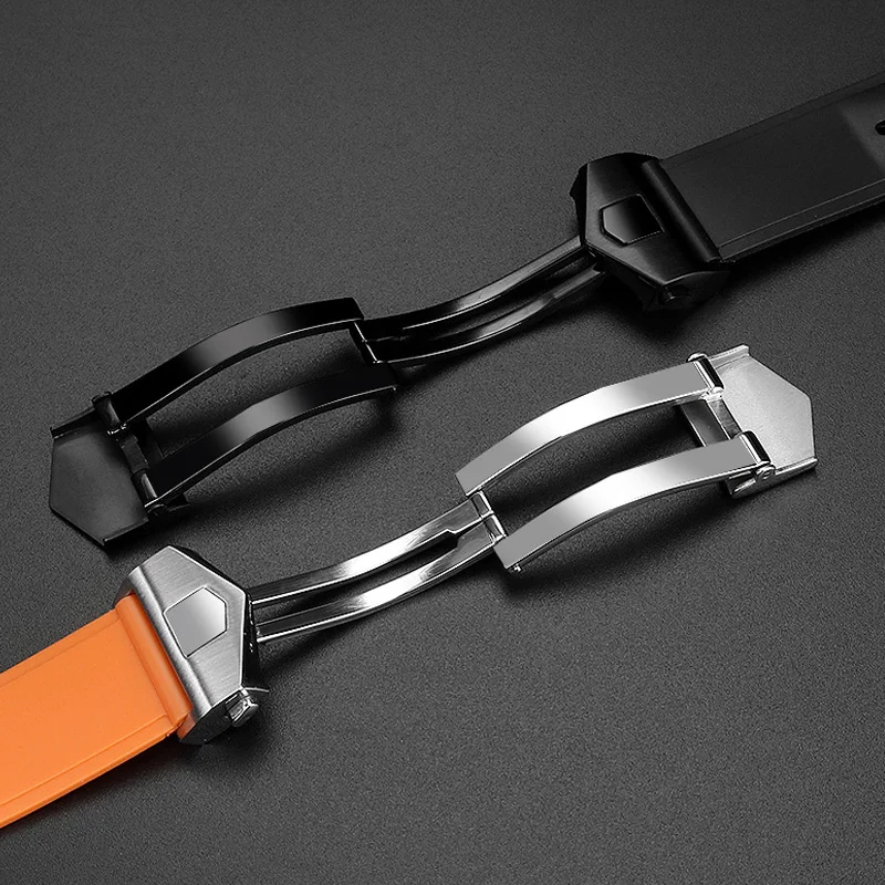 22mm Waterproof Rubber Silicone watchband Black blue red For TAG watch HEUER MONACO CARRERA FORMULA 1 Men Watch Strap