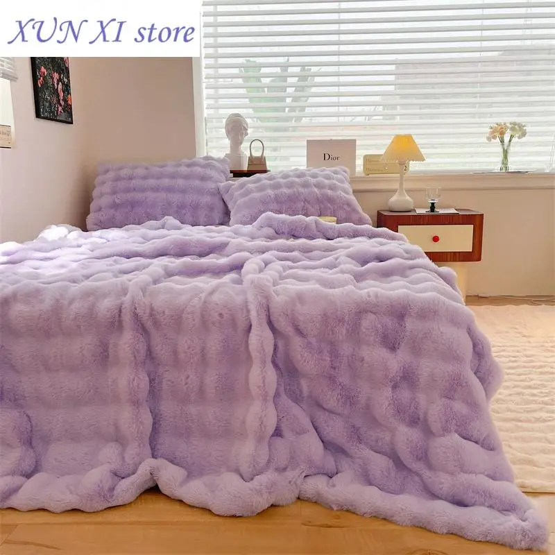 

Tuscany Blanket High end Light Luxury Class A Rabbit Fleece Blanket Milk Fleece Casual Cover Blanket