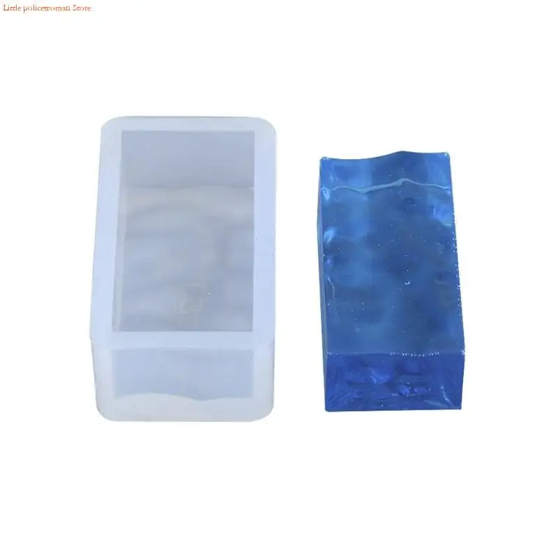 F92D Flexible Silicone Water Pattern Shaped Pendant Mold Epoxy Resin Decoration Mould Jewelry Making Tool