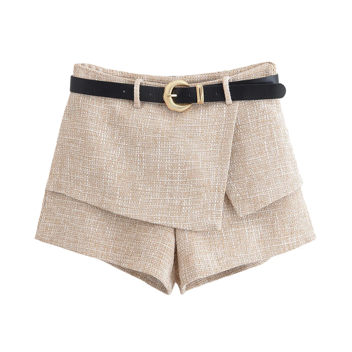

Women's Clothing 2025 New Style With Belt Texture Casual Skirt Pants Small Fragrant Style Straight Leg Shorts