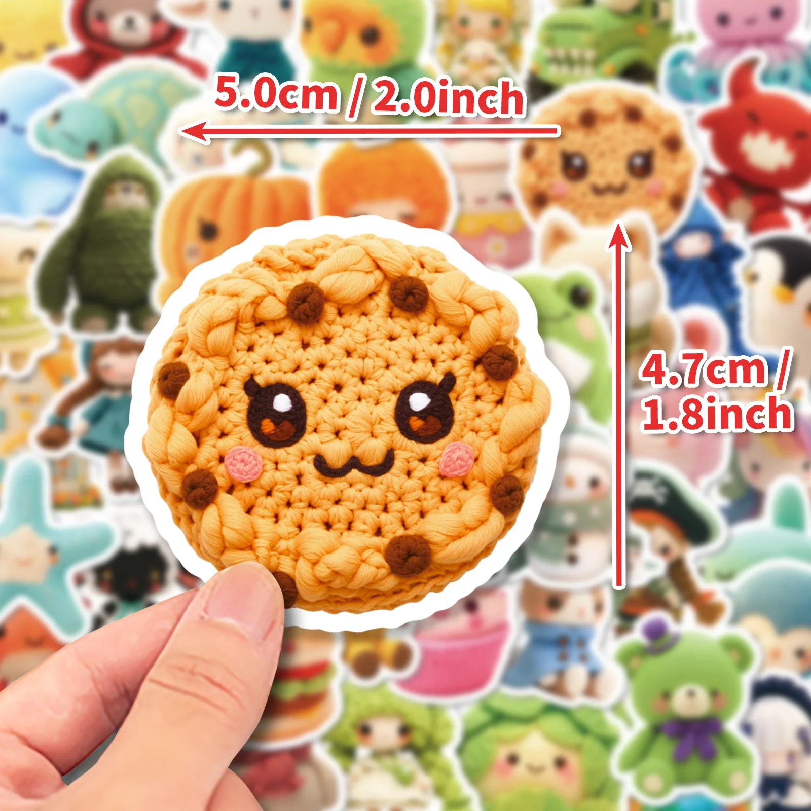 50pcs Crochet Woolen Dolls Animals Cartoon Graffiti Stickers DIY Phone Laptop Notebook Suitcase Cup Waterproof Sticker Kids Toy