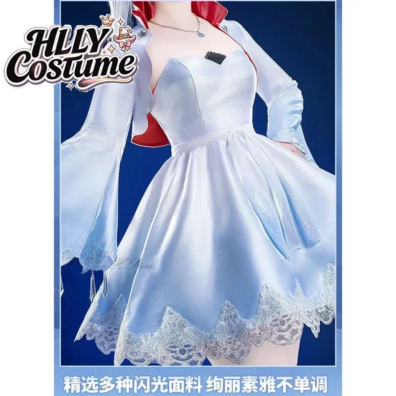 Disfraz de Weiss Schnee, la Reina del Hielo, de la serie «Ice Queen», con vestido sin tirantes, bolso, corona y cinturón, ideal para Halloween, un uniforme dulce para mujer.