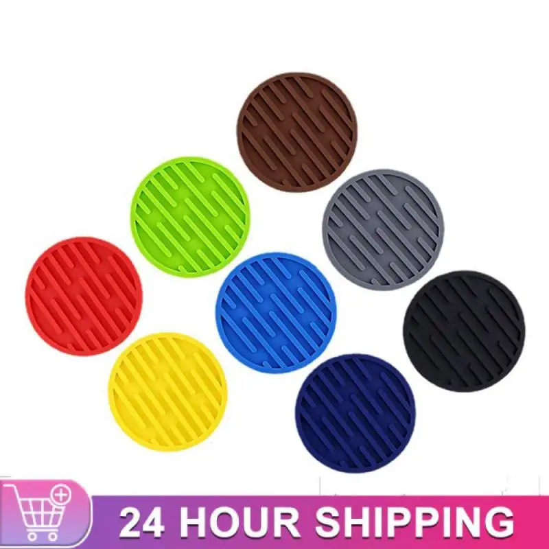 Silicone Coasters Round Heat Resistant Rubber Tea Cup Mat Table Mat Drink Coffee Mug Glass Beverage Holder Pad Decor