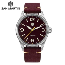San Martin 38.5mm NH35 Pilot Watch For Men Watch Waterproof Wristwatch Retro Sport Luminous 10Bar Montre Homme 시계 SN0033-1