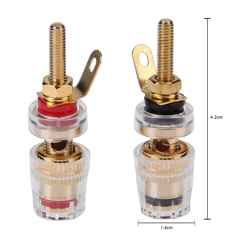 2pcs/Set Speaker Terminal Binding Post 4mm Banana Plugs Socket Brass Speaker Amplifier Binding Posts Terminals Loudspeakers