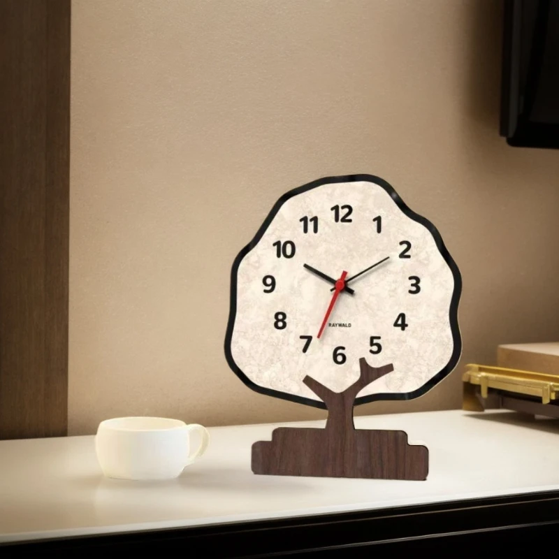 Living room clock vertical quartz clock desktop placement simple modern silent entrance creative fortune tree table