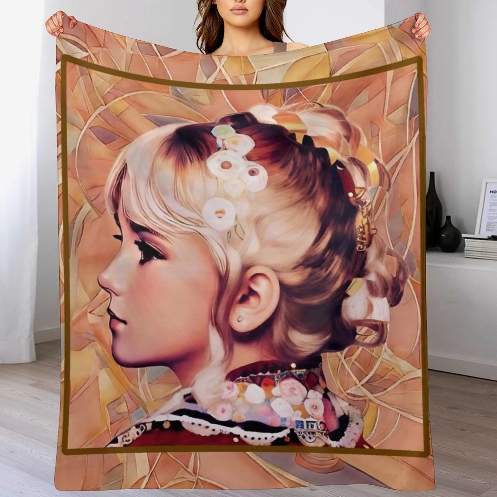 Profile of a Young Girl Throw Blanket Hairys For Sofa Thin Decorative Beds funny gift Blankets