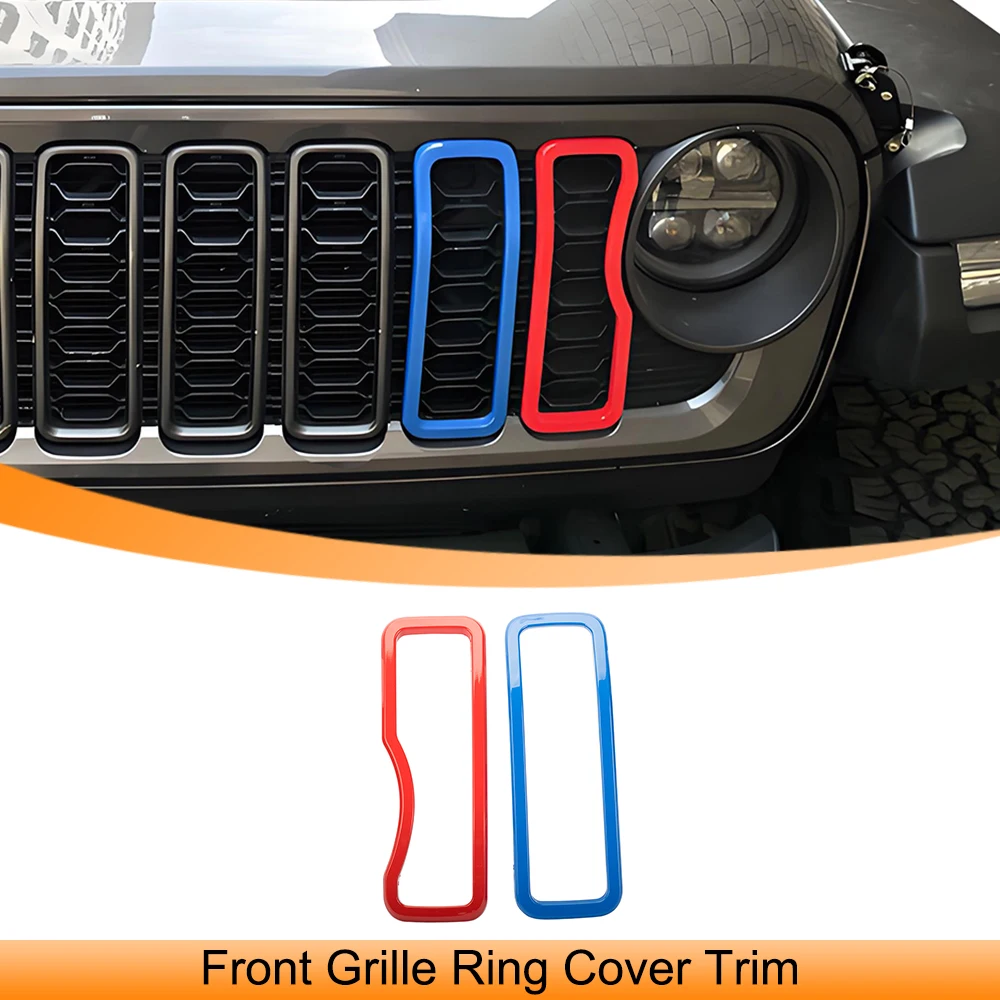 

for Jeep Wrangler JL Gladiator JT 2024 2025 Up Front Grille Grill Insert Mesh Decoration Cover Stickers Car Exterior Accessories