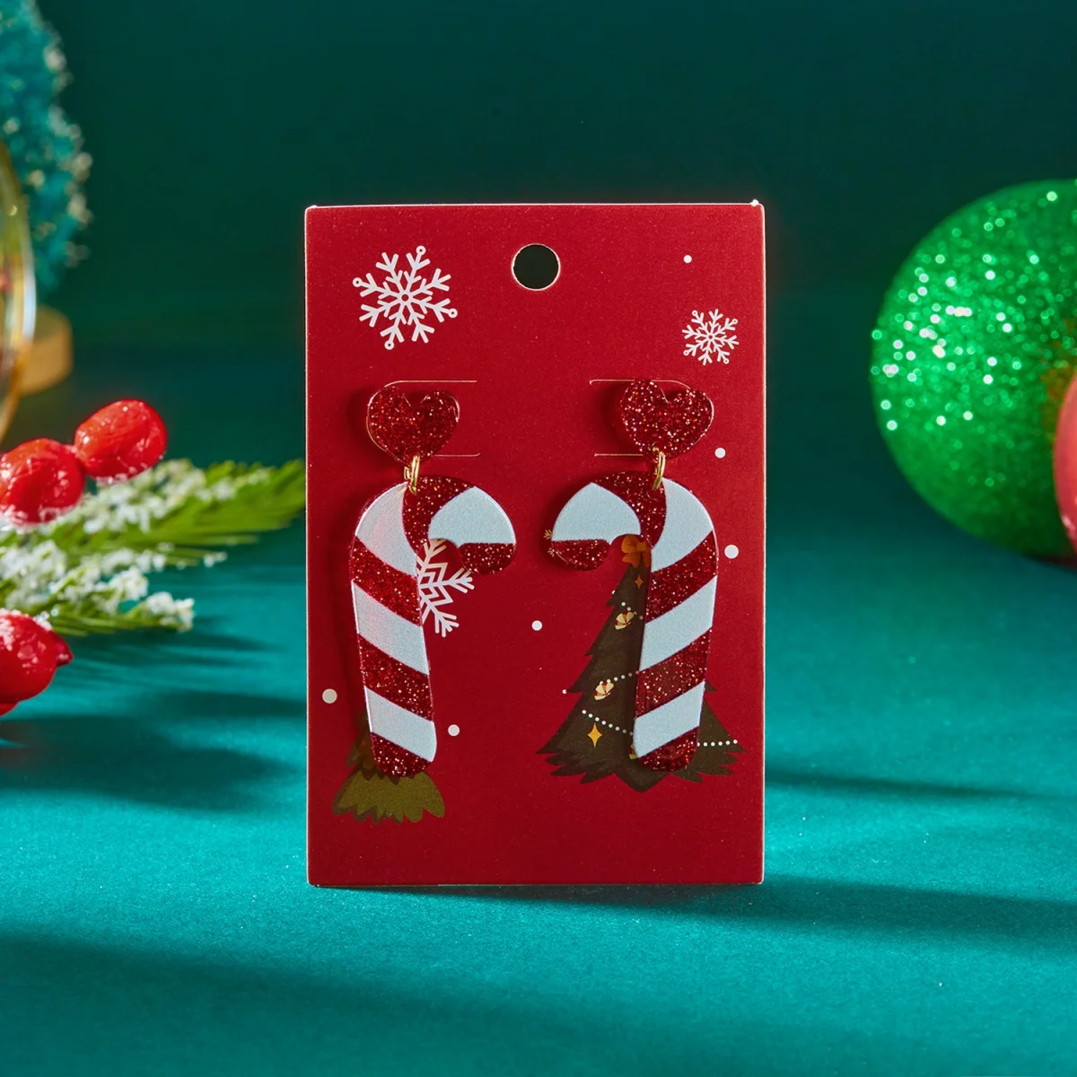 Weihnachten Ohrringe Acryl Herz Weihnachtsmann Rentier Süßigkeiten Weihnachtsbaum Soldat Tropfenohrring Niedlicher Urlaubsschmuck für Frauen Männer