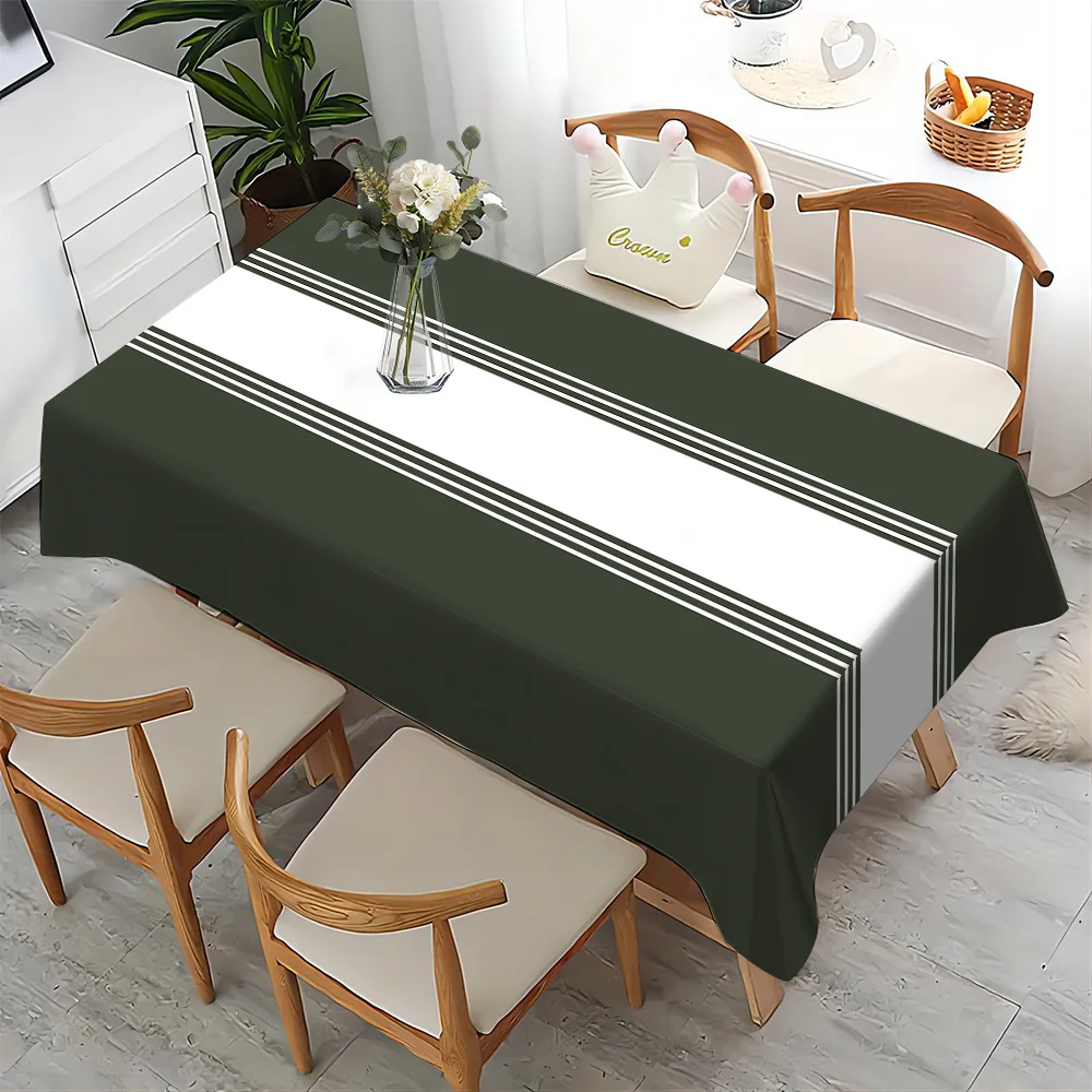 JIT + 1pc polyester tablecloth, simple geometric pattern tablecloth, woven rectangular table coverzyc