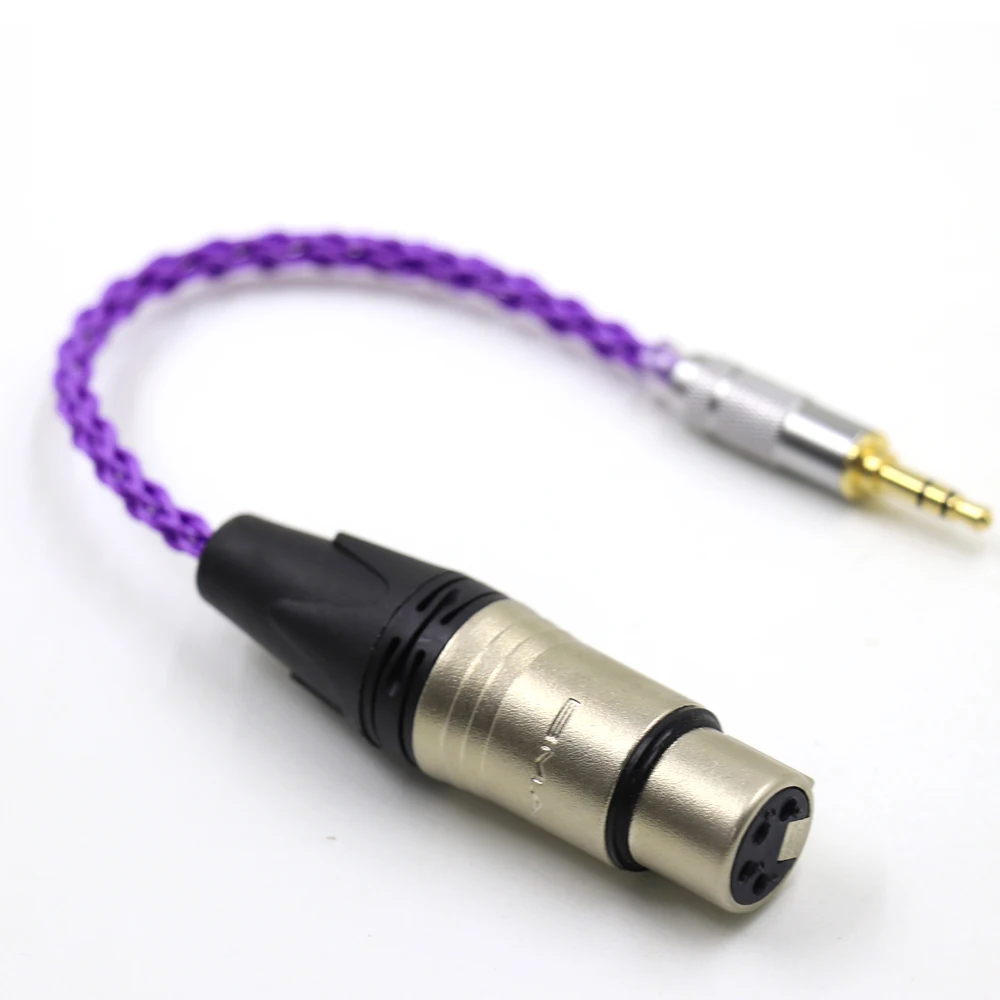 4 Pin XLR Balance Female to 3.5mm Male Balance Adapter Audio Cable HiFi Earphone Extension Cable
