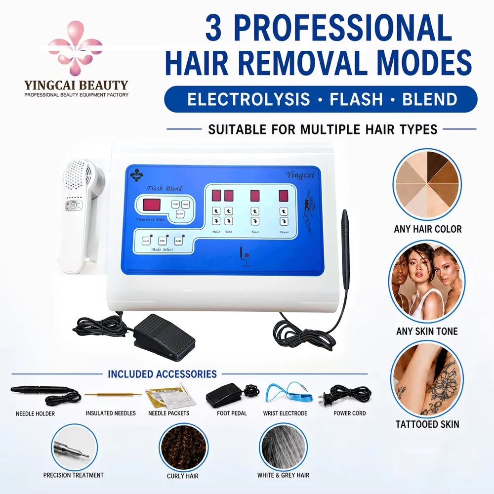2026 Portable 2 in 1 Electric Needle Hair Removal Insulated Electric Needle Painless Electrolysis Needle Hair Removal Device