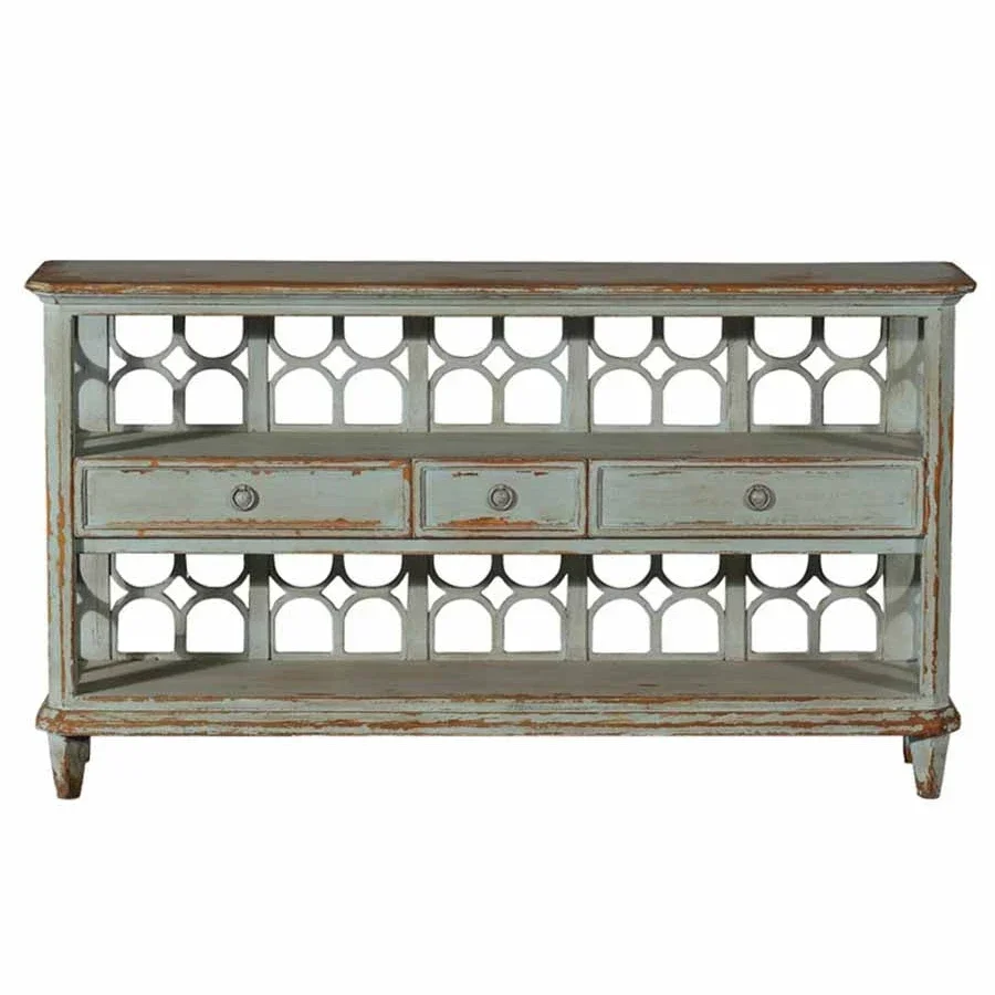 

American Country Side Cabinet French Restaurant Vintage Distressed Solid Wood Storage Cabinet Living Room Side Cabinet