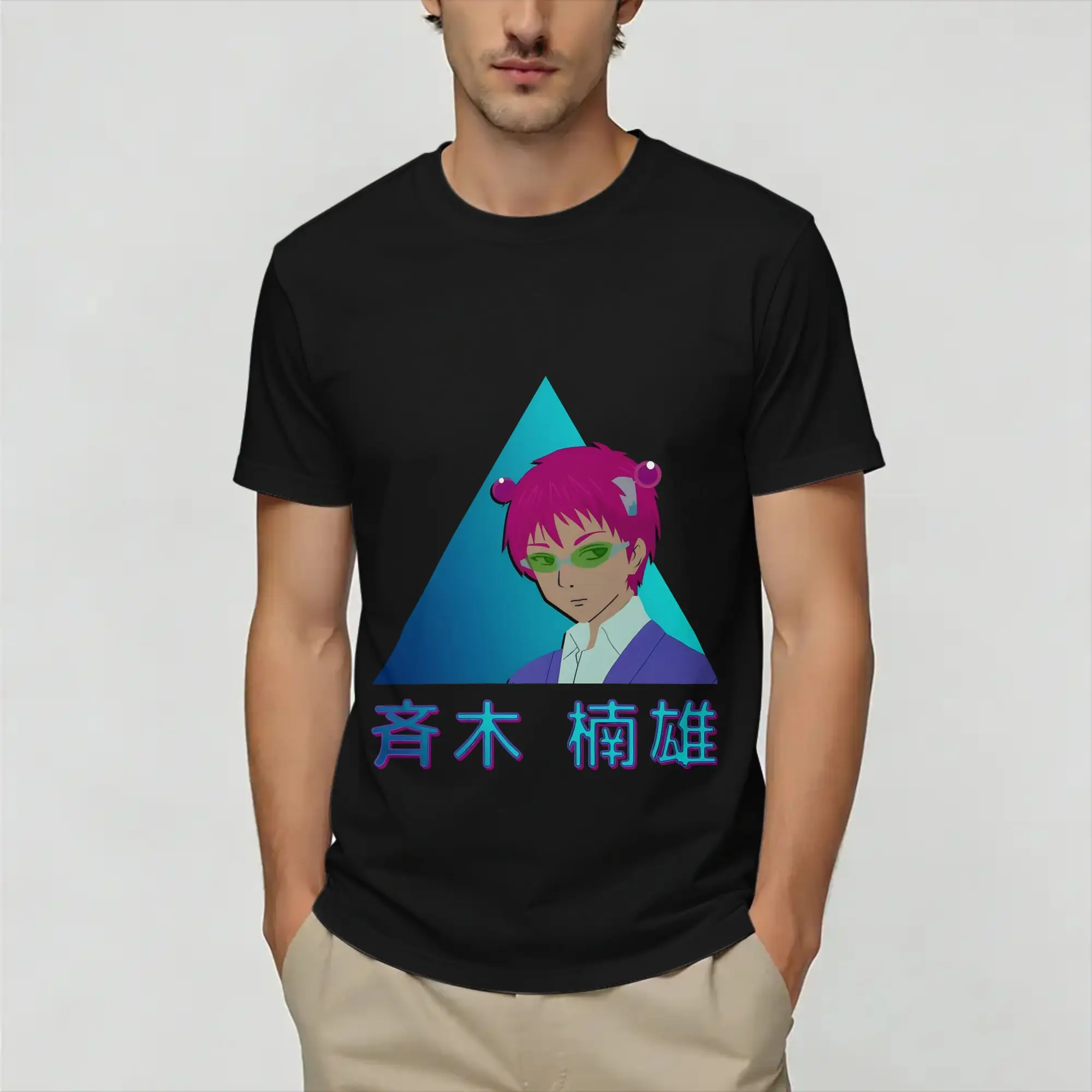 The Disastrous Life of Saiki K  Cotton T-Shirt For Men Summer  Aesthetic T Shirts Hip Hop Tee Shirt Plus Size Print Clothing
