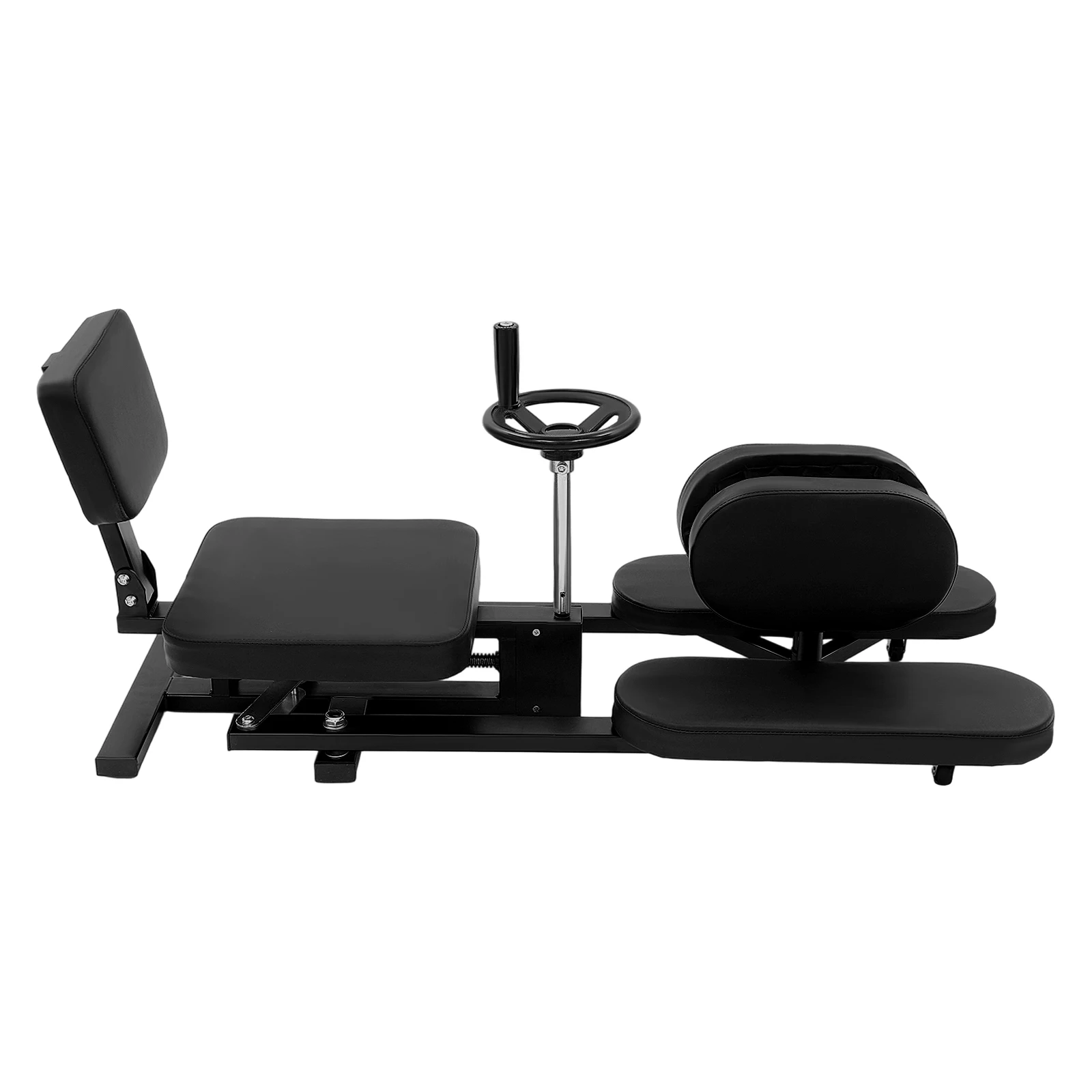 Image of Bein-Streckgerät 0-210 ° Verstellbarer Split-Trainer mit Stahlrahmen, 220 lbs Tragfähigkeit, für Ballett, Tanz, Gymnastik, Heim-Fitness, Flexibilitätstraining mit PU-Polster-Rückenlehne, Handrad und