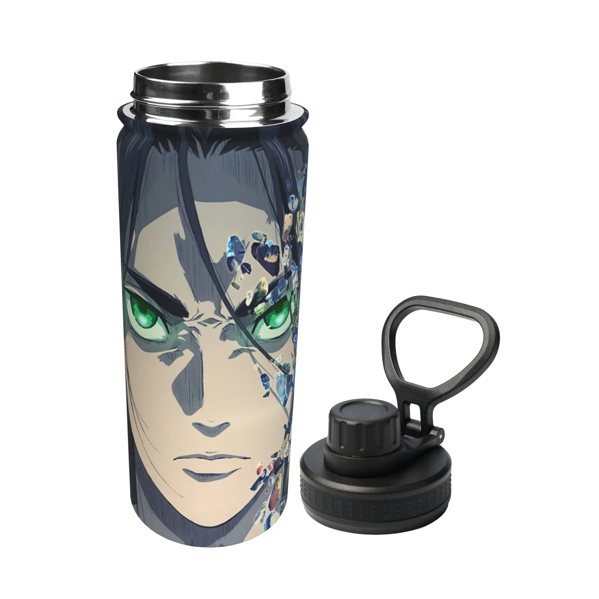 Attack on Titan Anime 18OZ Sports Insulated Kettle  Coffee Cups Vacuum Flask Travel Outdoor Mug Hot Cold Drink