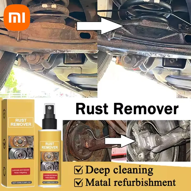 Xiaomi Car Rust Inhibitor Paint Quick Rust Remover Spray Metal Iron Powder Stain Removal Agent For Car Wheel Hub Care Anti-rust