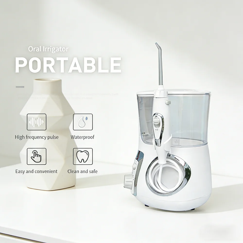 

Настольный электрический ирригатор для полости рта с 10 режимами, 800 мл, для чистки зубов, удаления налета и предотвращения неприятного запаха изо рта