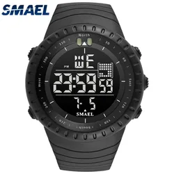 SMAEL1237 Brand Men Electronics Watch Outdoor Sports Waterproof Big Dial Digital LED Alarm Digital-watch  Sport Watch