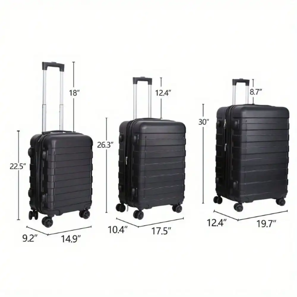 Luggage Set 3 Piece Expandable Suitcase Hardshell Lightweight 22.5