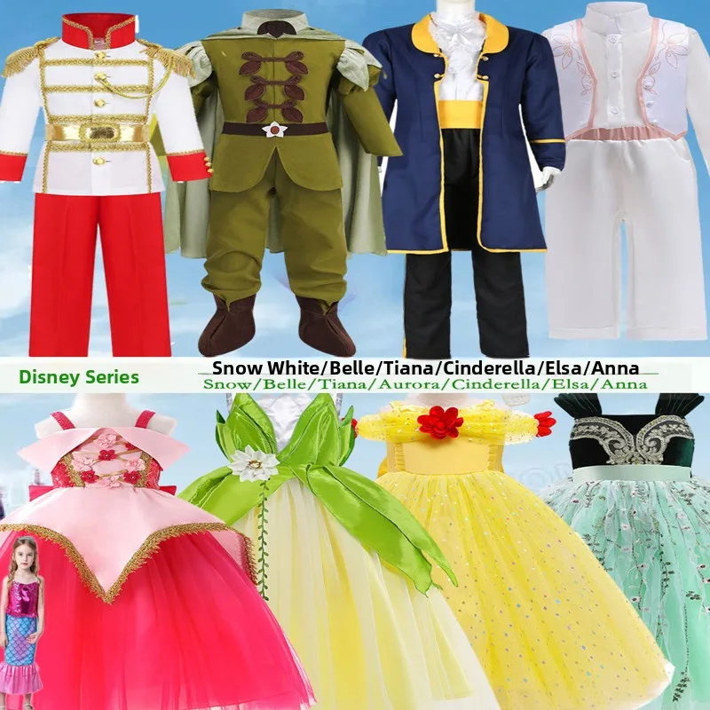 Disfraz de Príncipe Princ de loween F, falda de escenario con tema transformando en Princ Belle Elsa Aurore, traje para mujer