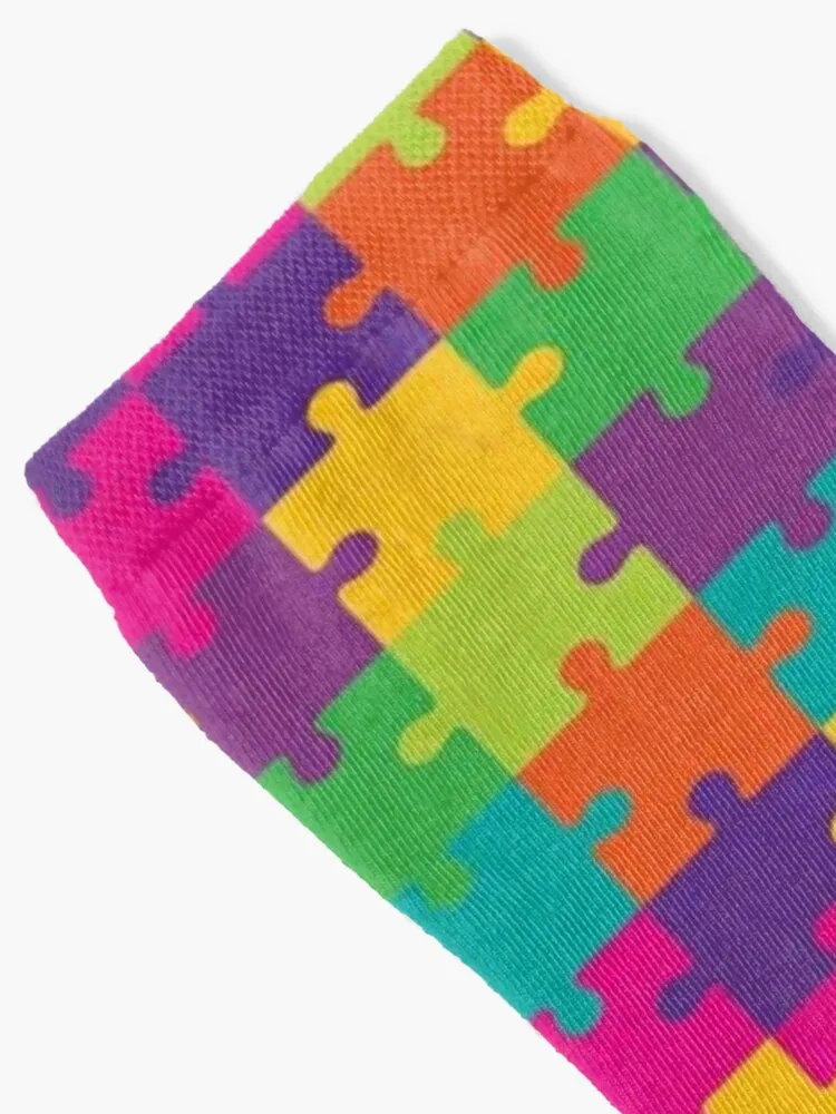 Colorful Jigsaw Puzzle Socks Cycling Socks