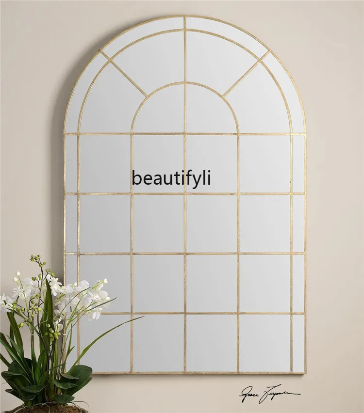 Creative and simple fake window decoration, full-body mirror background wall enchantment mirror, living room wall hanging mirror